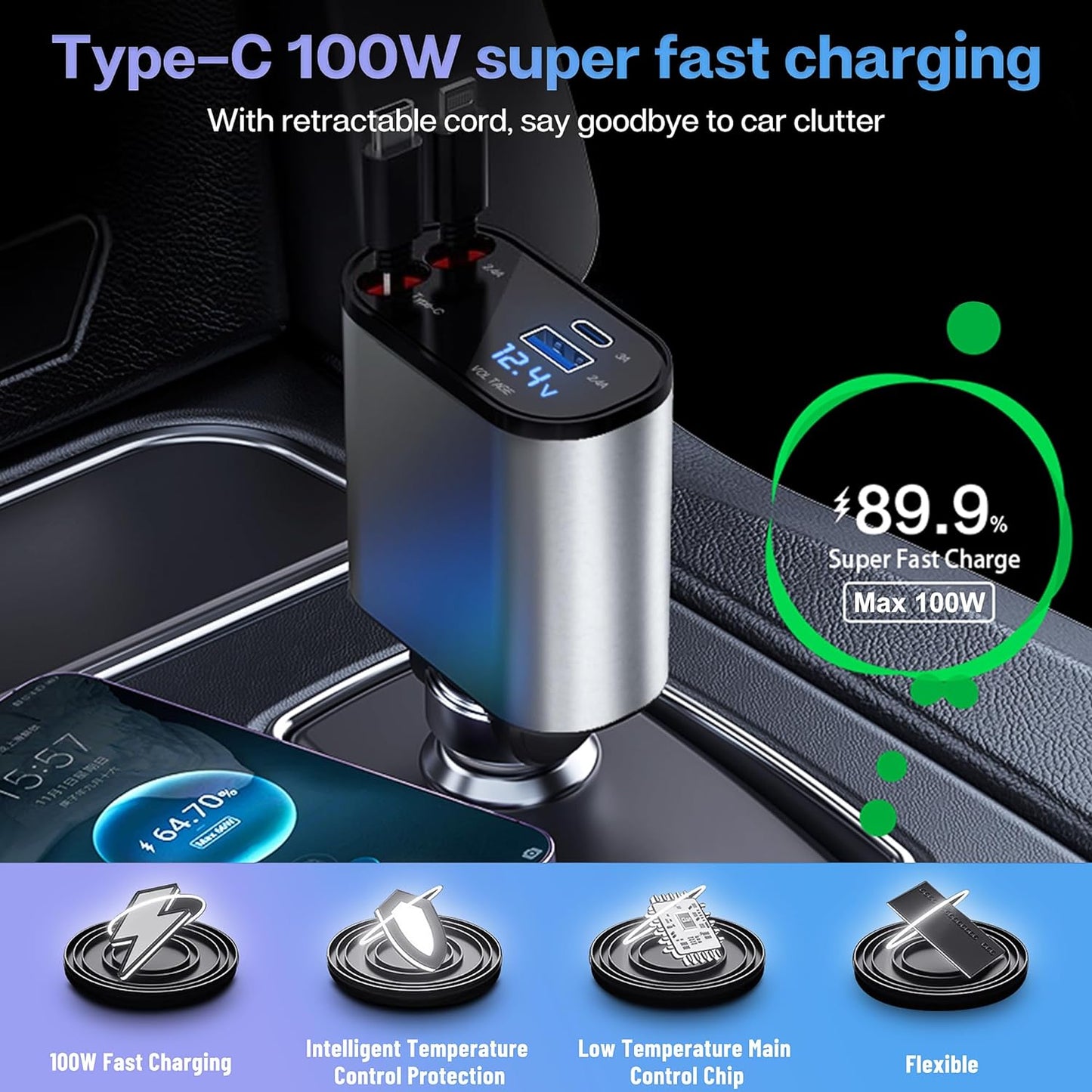 Poweroxy™️Retractable Car Charger